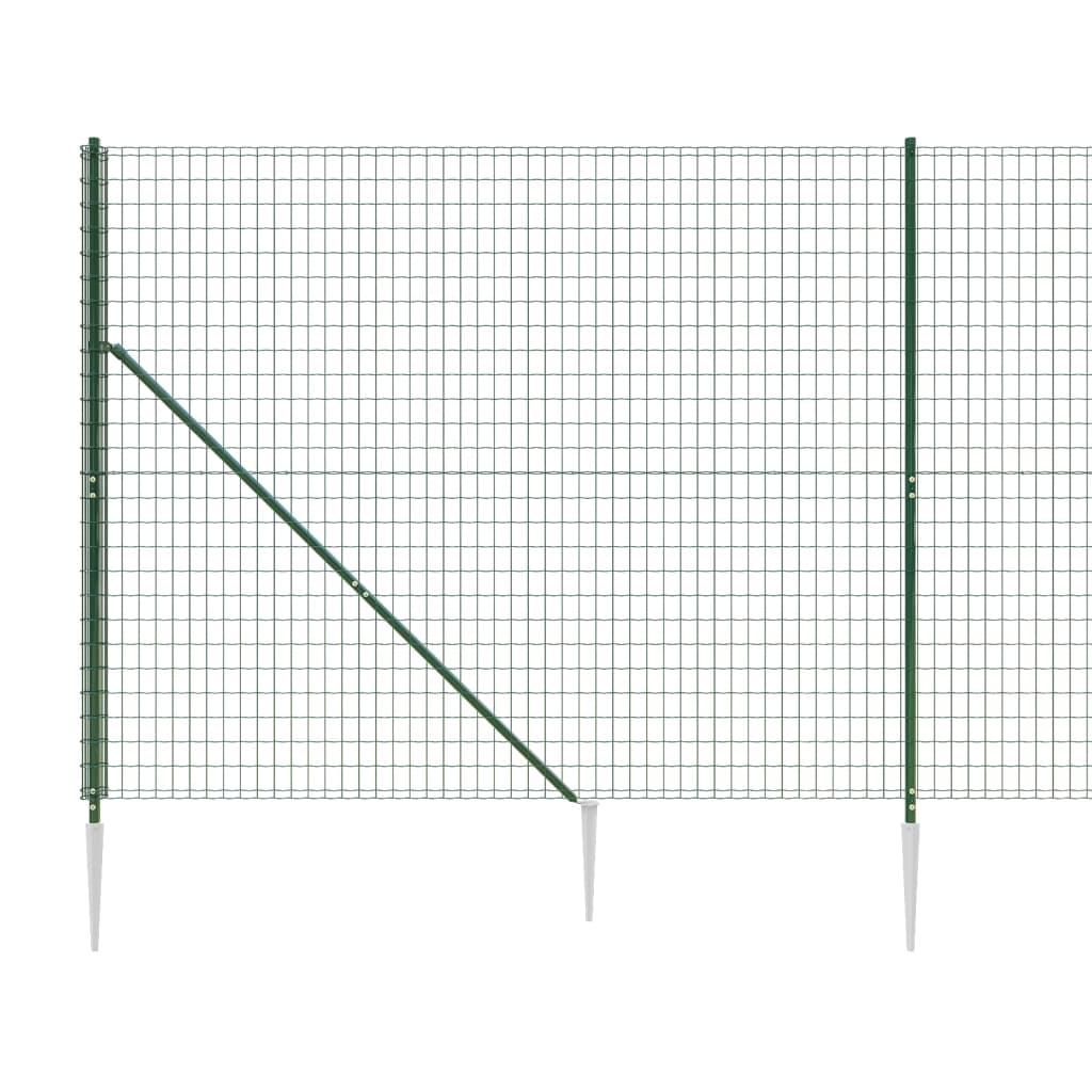 Maschendrahtzaun mit Bodenhülsen Grün 1,4x25 m