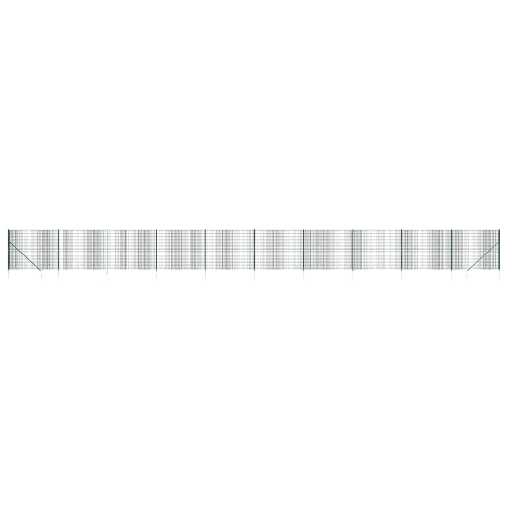 Maschendrahtzaun mit Bodenhülsen Grün 1,6x25 m