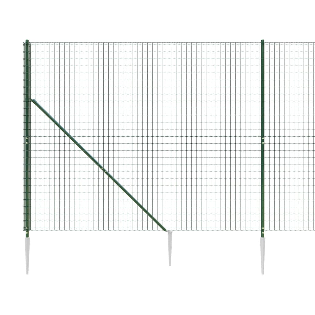 Maschendrahtzaun mit Bodenhülsen Grün 1,6x25 m