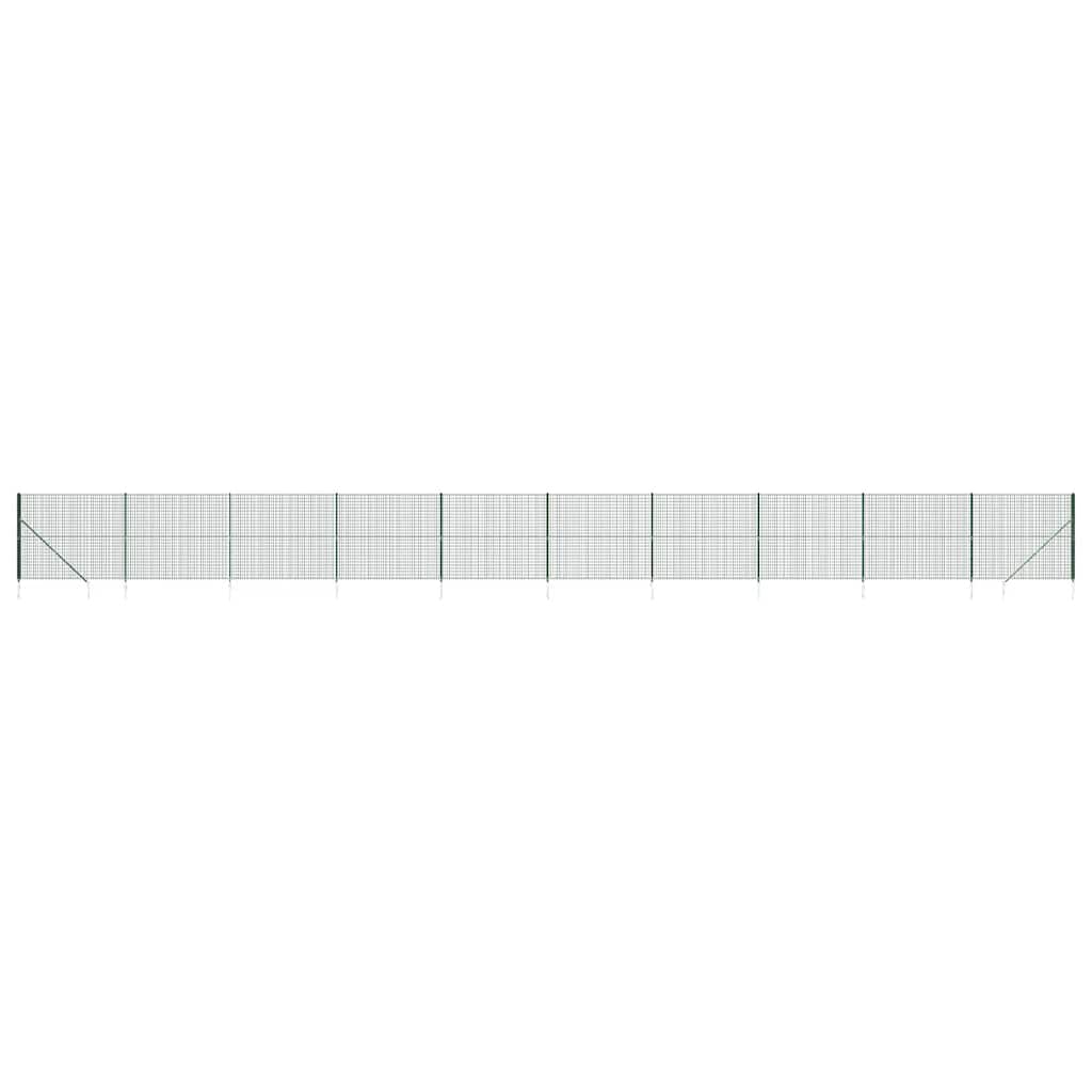 Maschendrahtzaun mit Bodenhülsen Grün 2,2x25 m