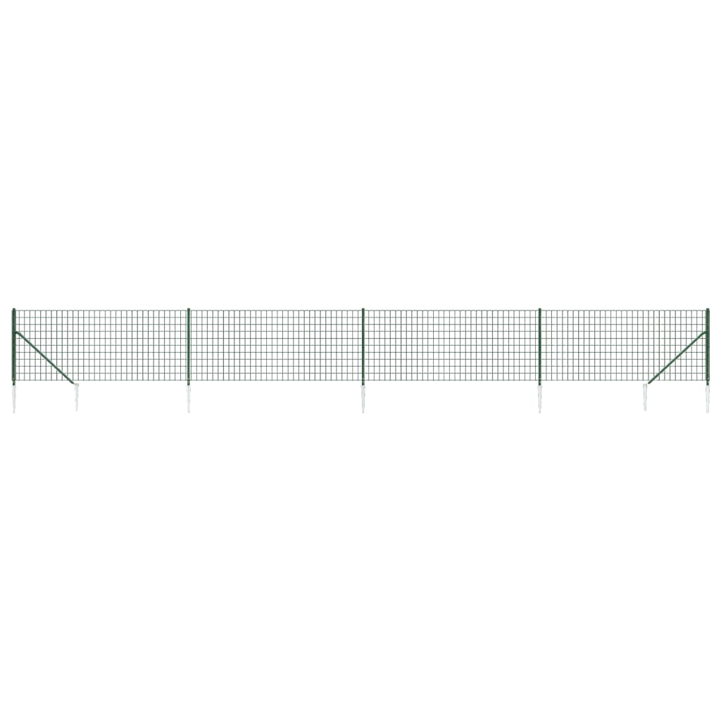 Maschendrahtzaun mit Bodenhülsen Grün 1,1x10 m