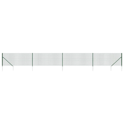 Maschendrahtzaun mit Bodenhülsen Grün 1,1x10 m