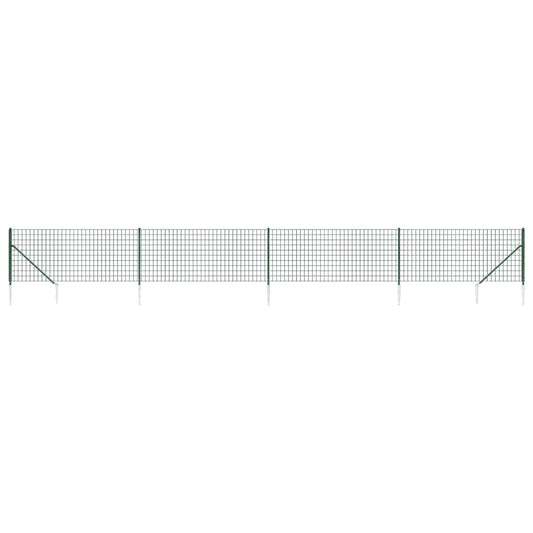Maschendrahtzaun mit Bodenhülsen Grün 1,1x10 m