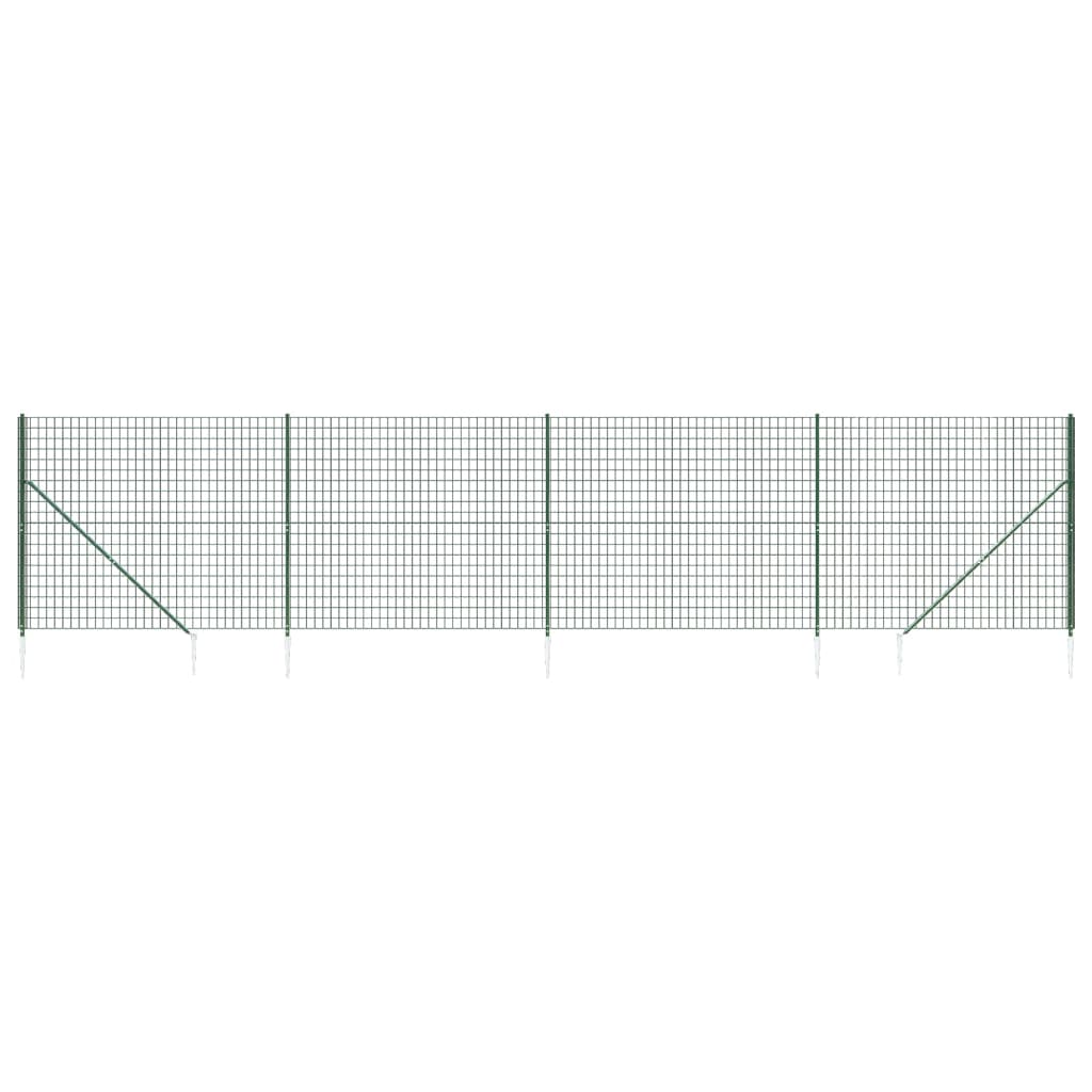 Maschendrahtzaun mit Bodenhülsen Grün 1,4x10 m
