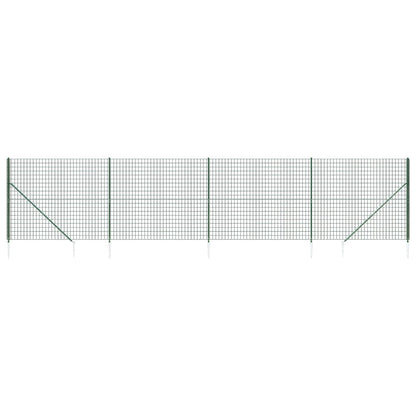 Maschendrahtzaun mit Bodenhülsen Grün 1,4x10 m