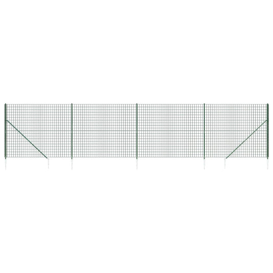 Maschendrahtzaun mit Bodenhülsen Grün 1,4x10 m