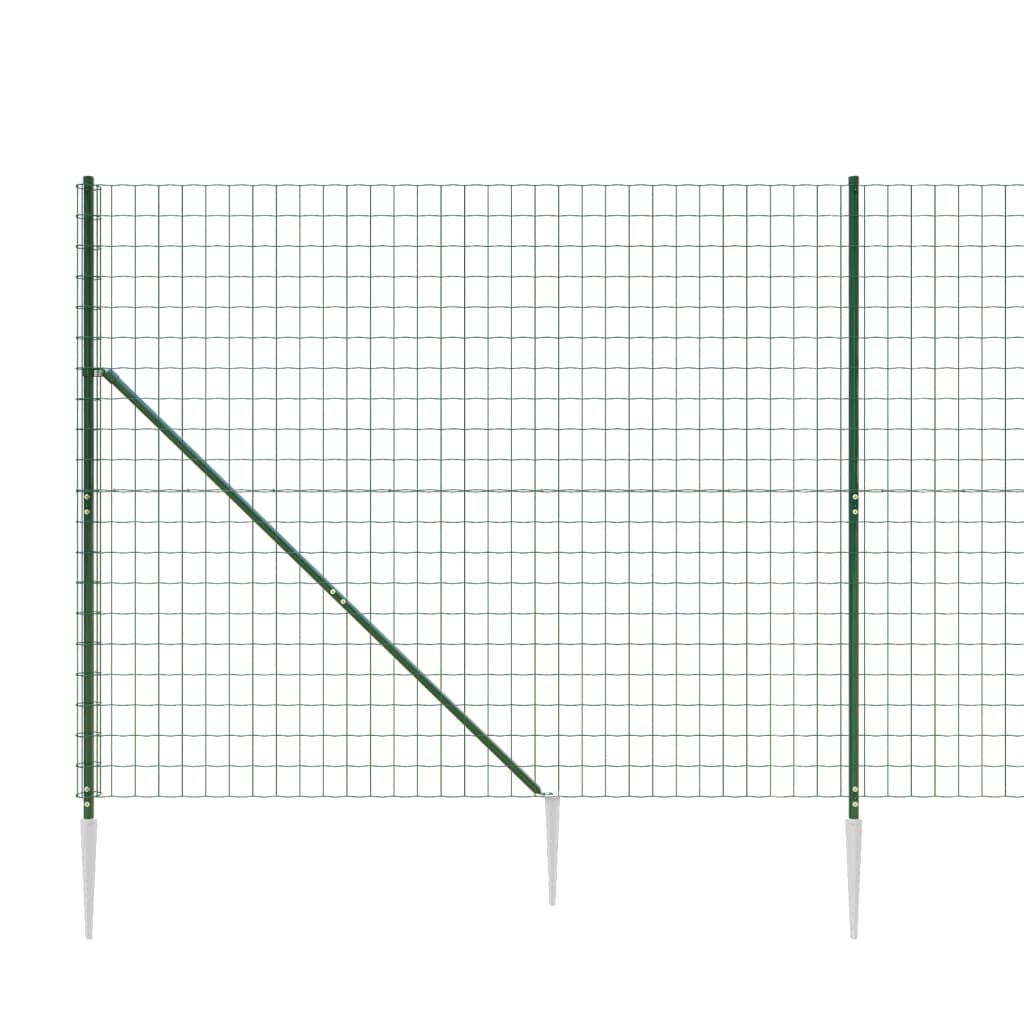 Maschendrahtzaun mit Bodenhülsen Grün 1,4x10 m