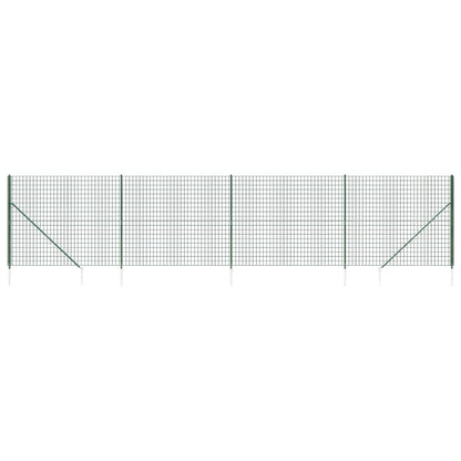 Maschendrahtzaun mit Bodenhülsen Grün 1,6x10 m
