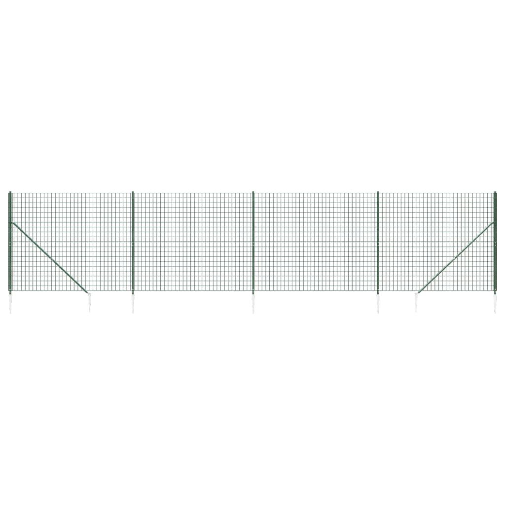 Maschendrahtzaun mit Bodenhülsen Grün 2x10 m