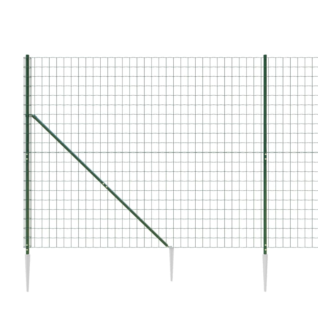 Maschendrahtzaun mit Bodenhülsen Grün 2x10 m