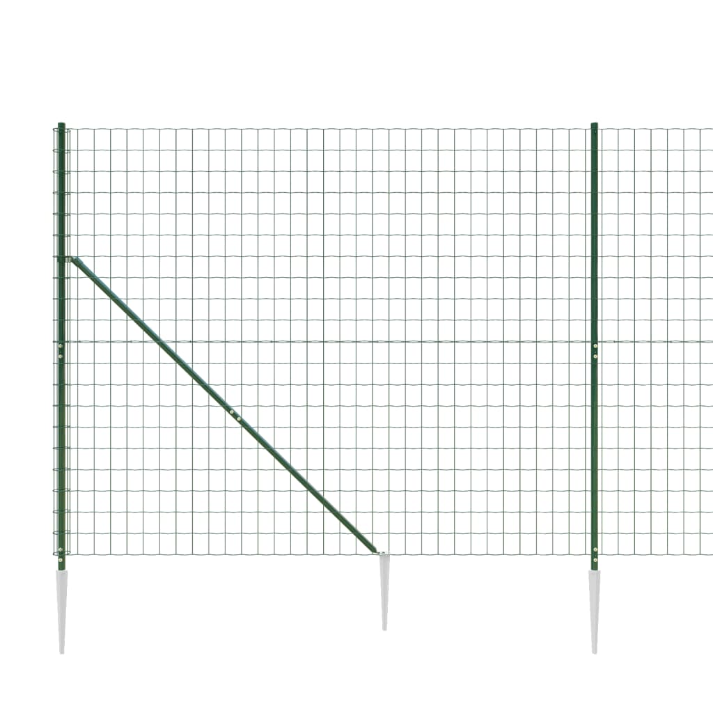 Maschendrahtzaun mit Bodenhülsen Grün 2,2x10 m