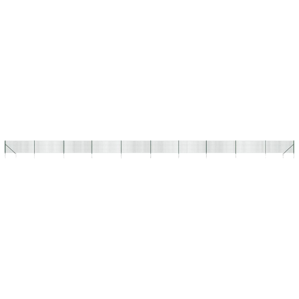 Maschendrahtzaun mit Bodenhülsen Grün 0,8x25 m