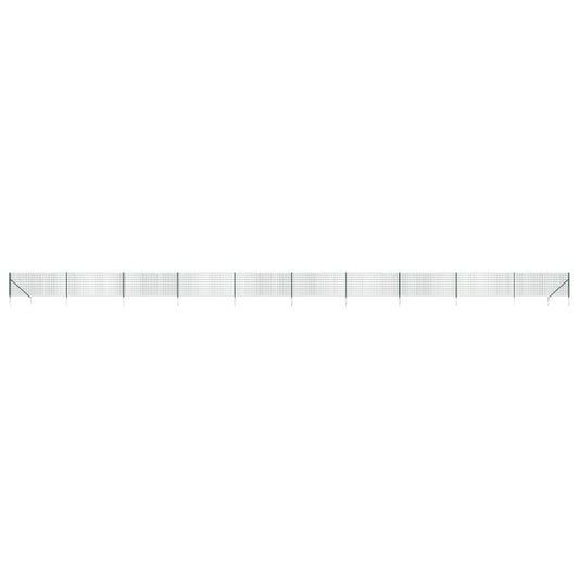 Maschendrahtzaun mit Bodenhülsen Grün 0,8x25 m