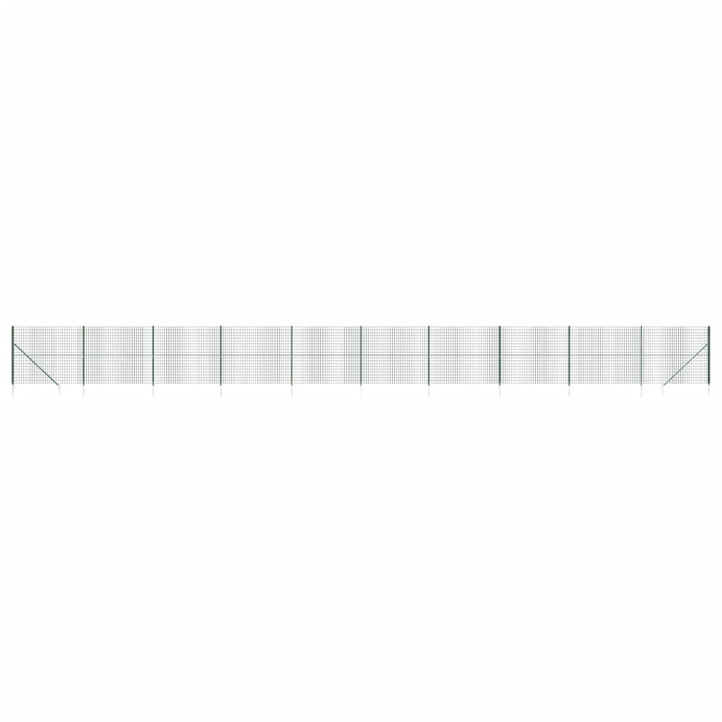 Maschendrahtzaun mit Bodenhülsen Grün 1,4x25 m