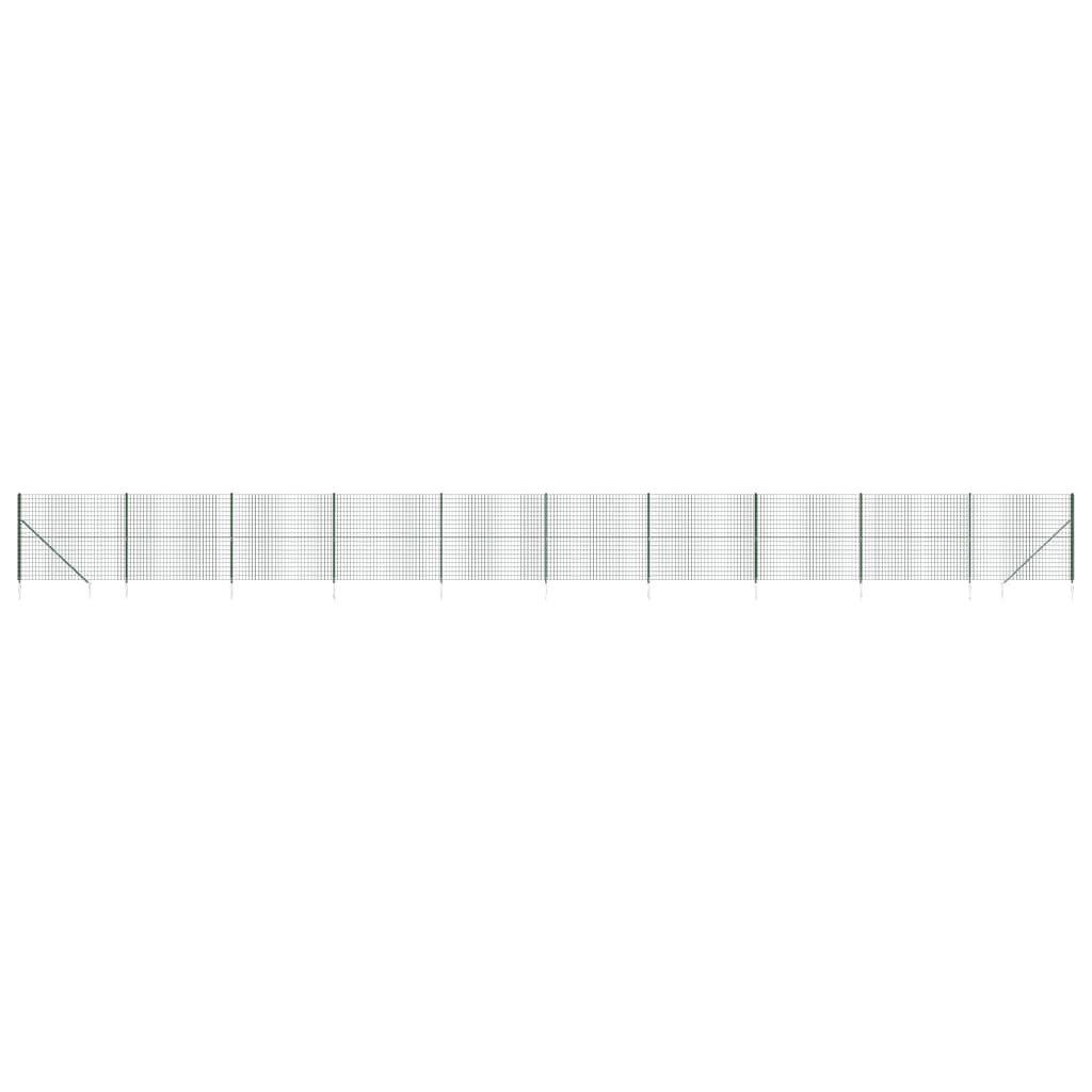 Maschendrahtzaun mit Bodenhülsen Grün 1,6x25 m