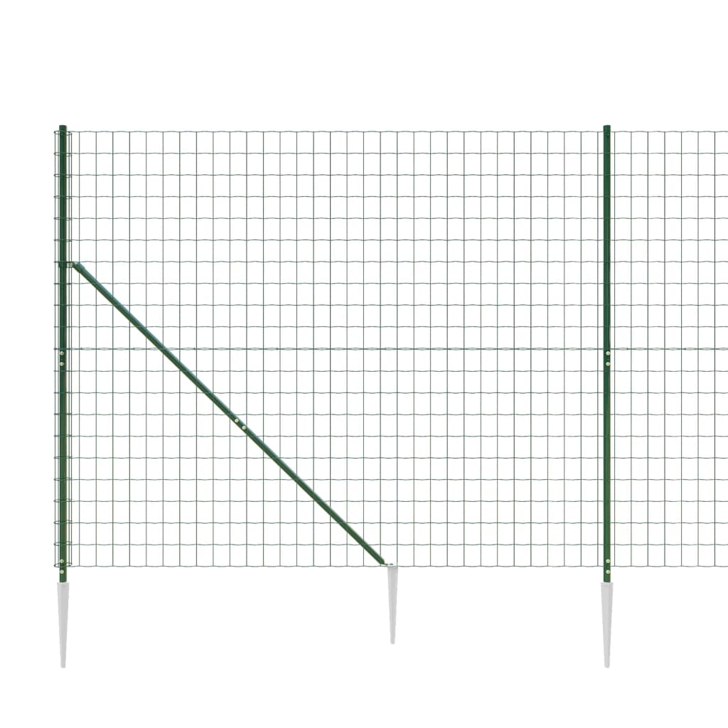 Maschendrahtzaun mit Bodenhülsen Grün 1,6x25 m