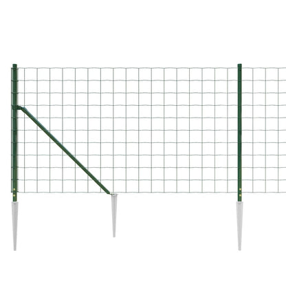 Maschendrahtzaun mit Bodenhülsen Grün 1x10 m