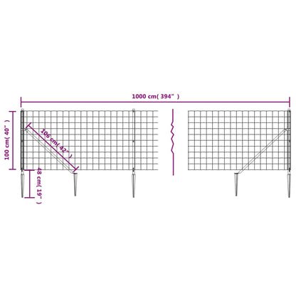 Maschendrahtzaun mit Bodenhülsen Grün 1x10 m