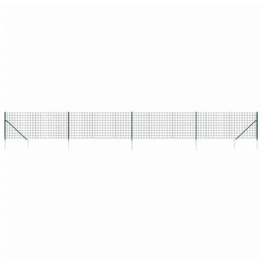 Maschendrahtzaun mit Bodenhülsen Grün 1,1x10 m
