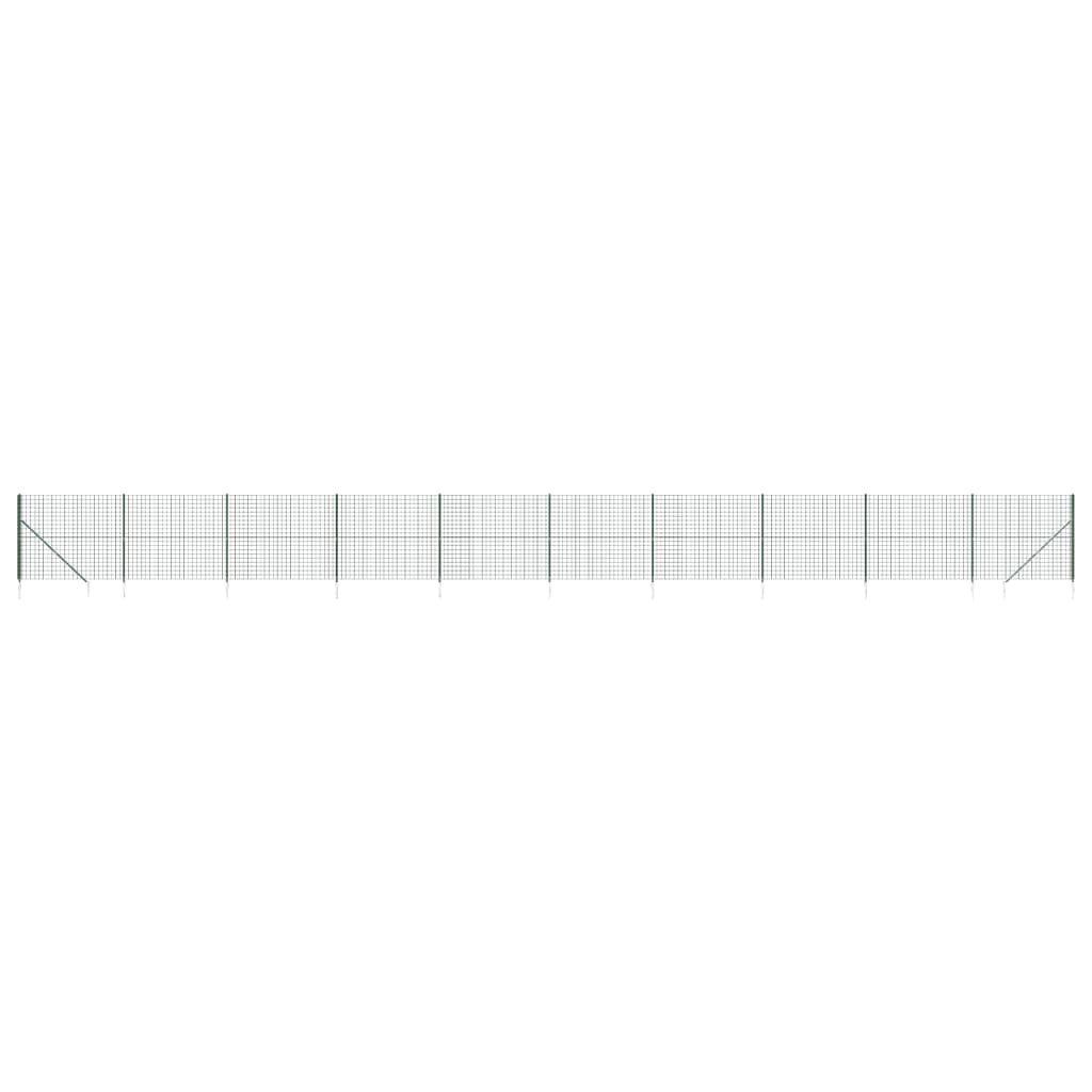 Maschendrahtzaun mit Bodenhülsen Grün 1,4x25 m