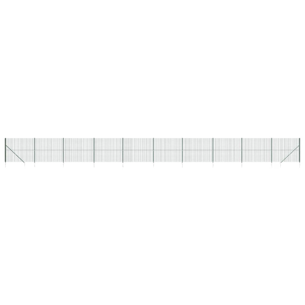 Maschendrahtzaun mit Bodenhülsen Grün 1,8x25 m