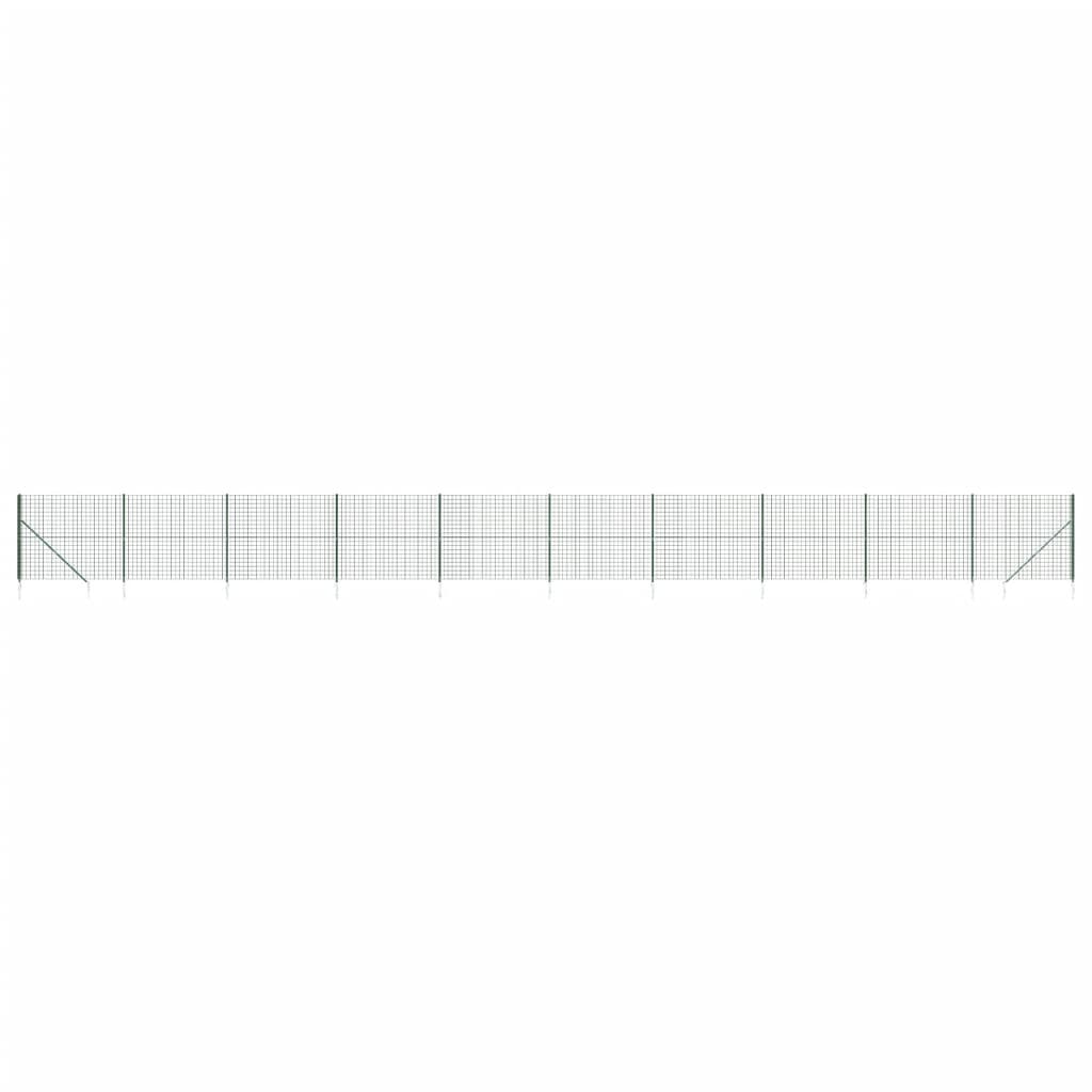 Maschendrahtzaun mit Bodenhülsen Grün 2x25 m