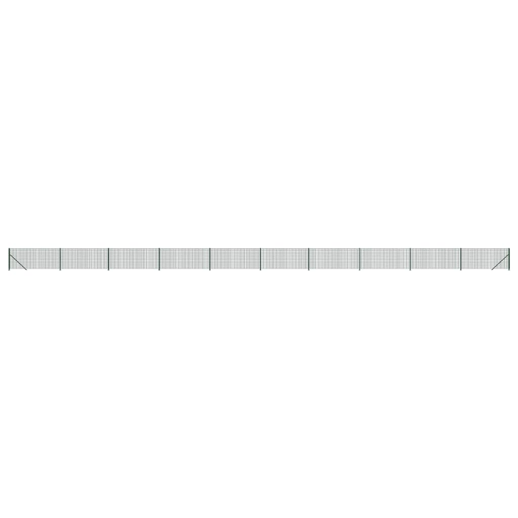 Maschendrahtzaun mit Bodenflansch Grün 0,8x25 m