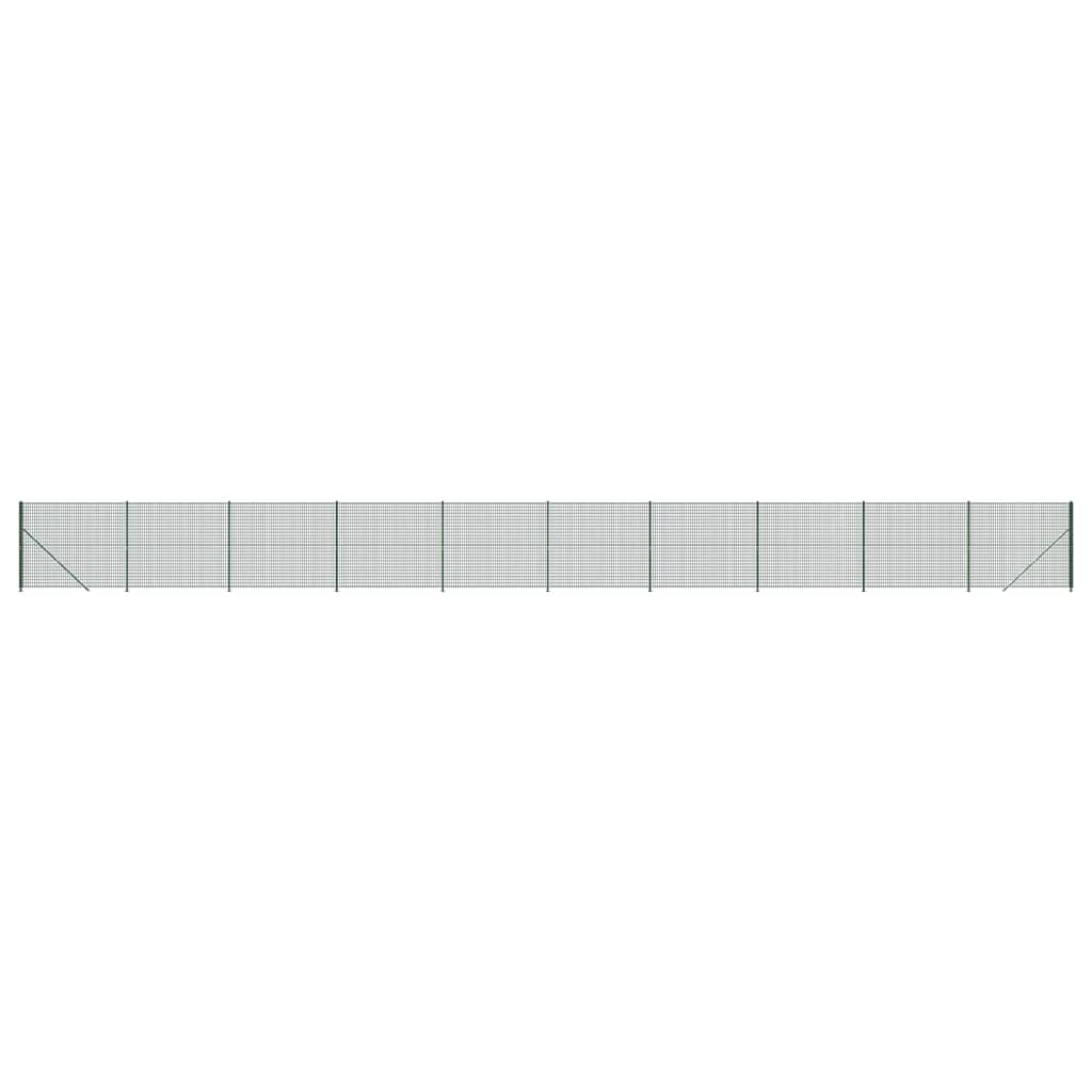 Maschendrahtzaun mit Bodenflansch Grün 1,4x25 m