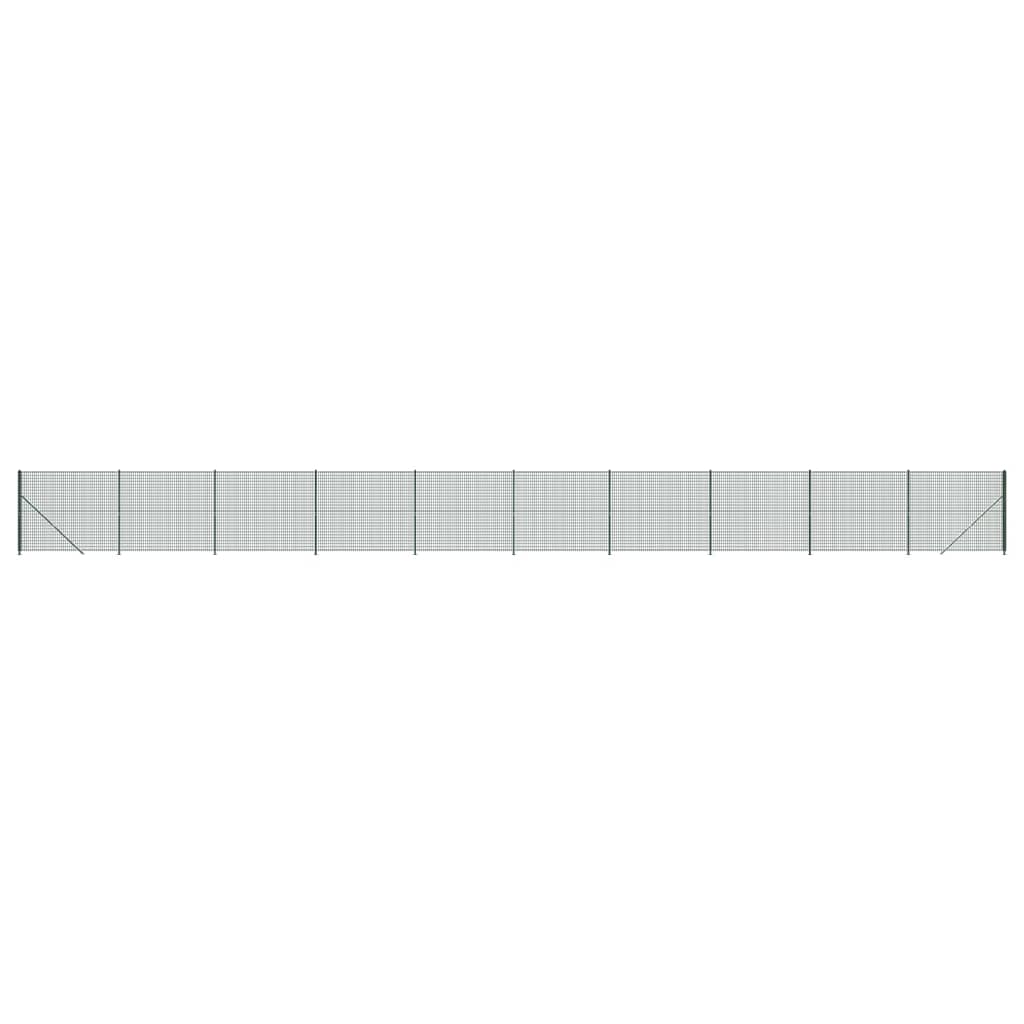 Maschendrahtzaun mit Bodenflansch Grün 2,2x25 m