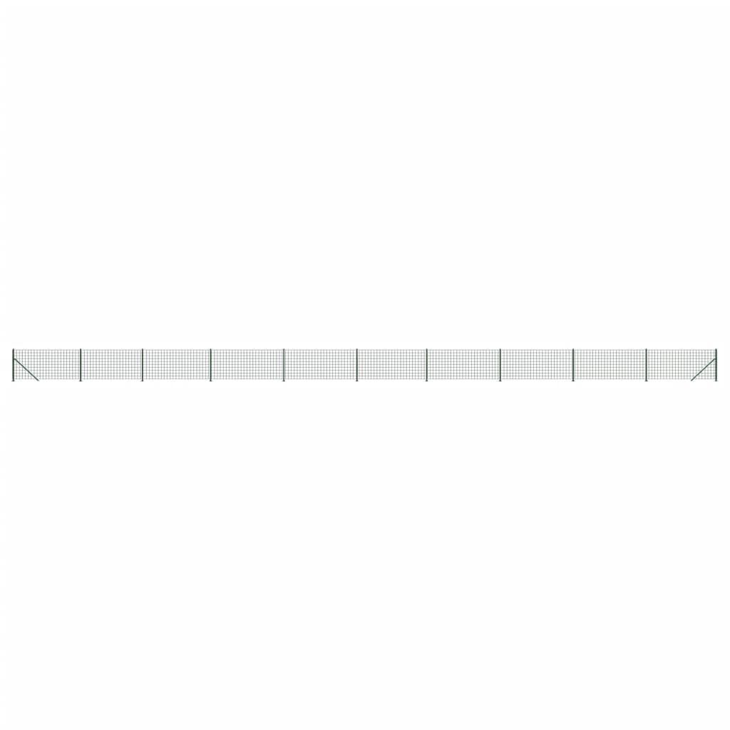 Maschendrahtzaun mit Bodenflansch Grün 0,8x25 m