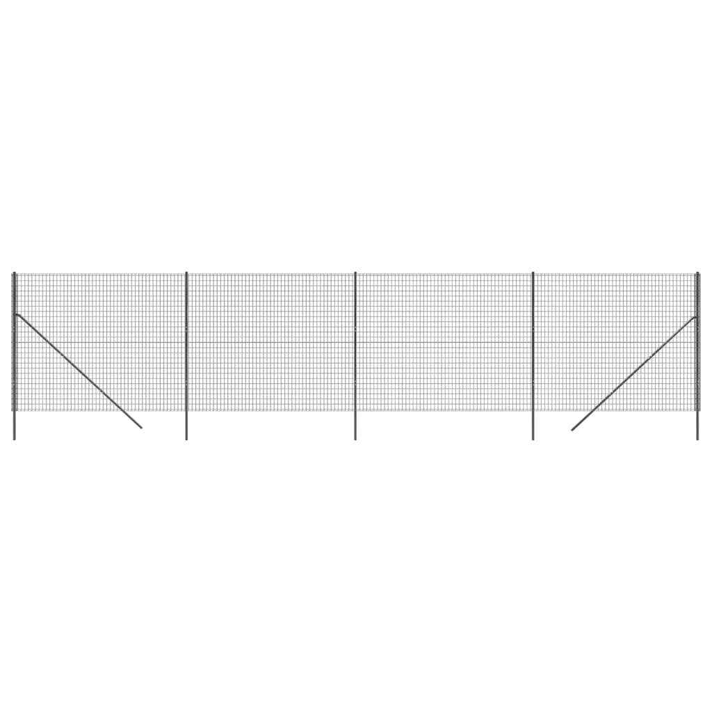 Maschendrahtzaun Anthrazit 1,6x10 m Verzinkter Stahl