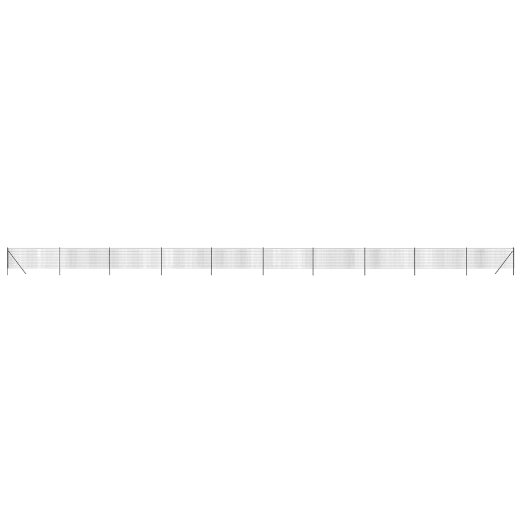 Maschendrahtzaun Anthrazit 0,8x25 m Verzinkter Stahl