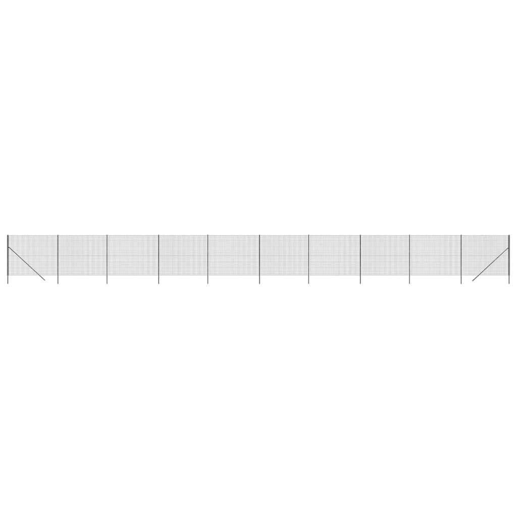 Maschendrahtzaun Anthrazit 1,4x25 m Verzinkter Stahl
