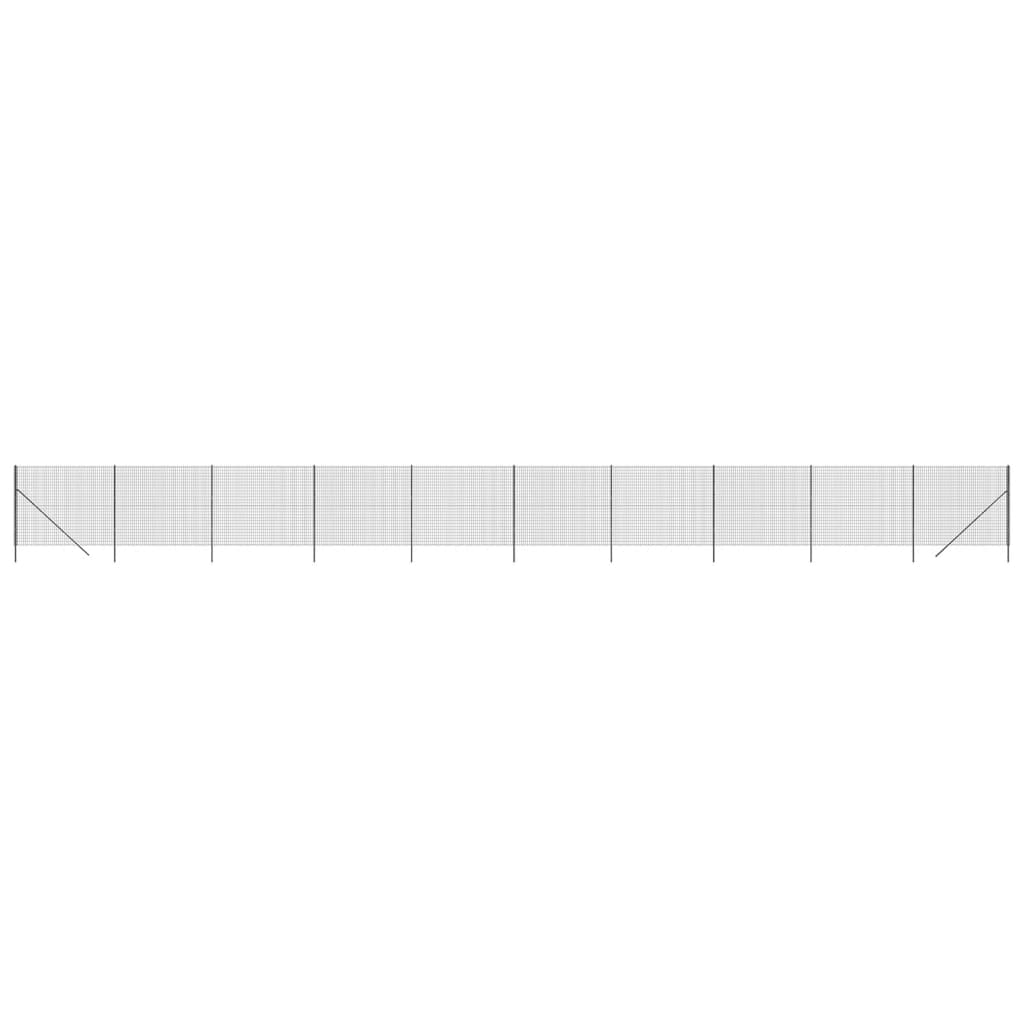 Maschendrahtzaun Anthrazit 1,6x25 m Verzinkter Stahl