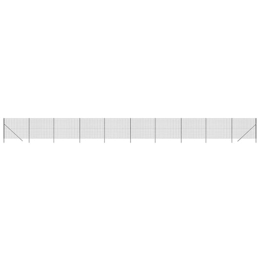 Maschendrahtzaun Anthrazit 1,6x25 m Verzinkter Stahl