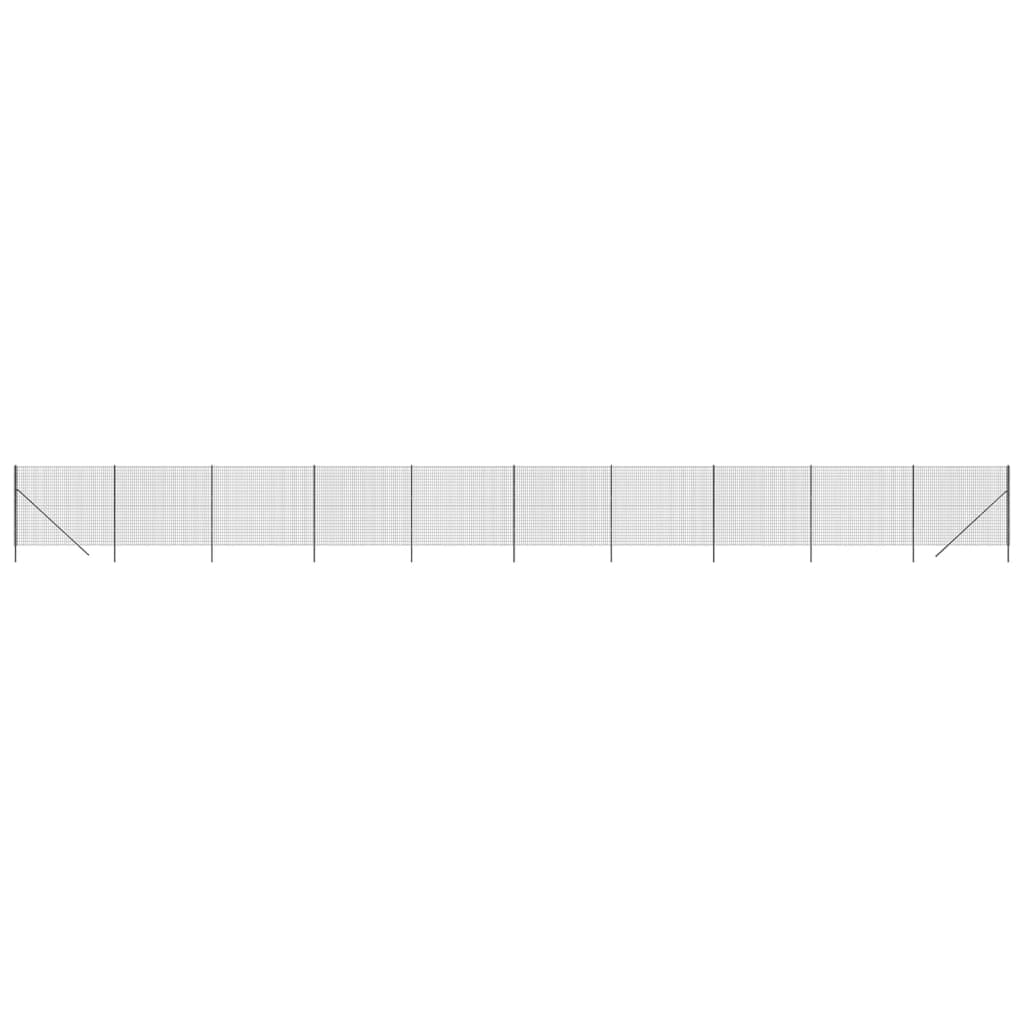 Maschendrahtzaun Anthrazit 2x25 m Verzinkter Stahl