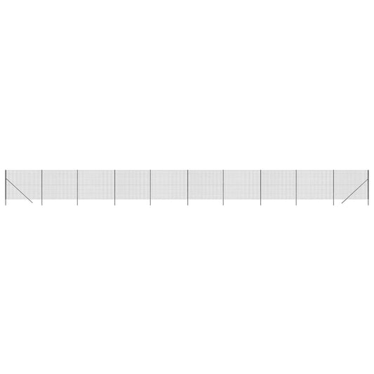 Maschendrahtzaun Anthrazit 2x25 m Verzinkter Stahl