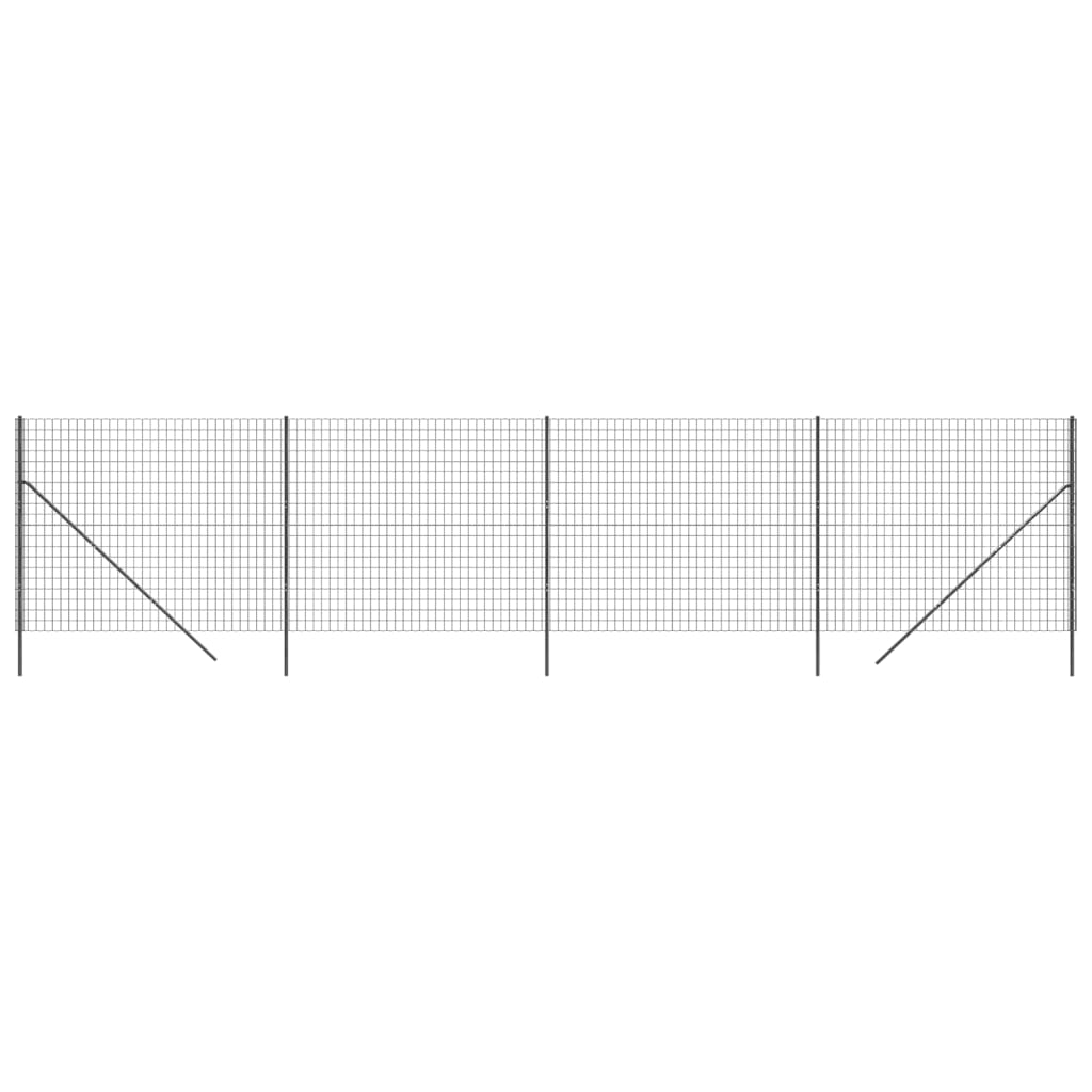 Maschendrahtzaun Anthrazit 1,6x10 m Verzinkter Stahl
