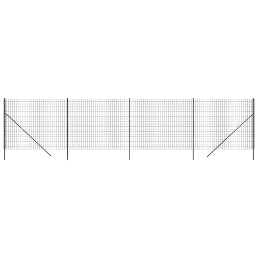 Maschendrahtzaun Anthrazit 1,6x10 m Verzinkter Stahl