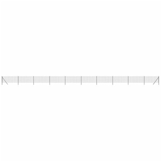 Maschendrahtzaun Anthrazit 0,8x25 m Verzinkter Stahl