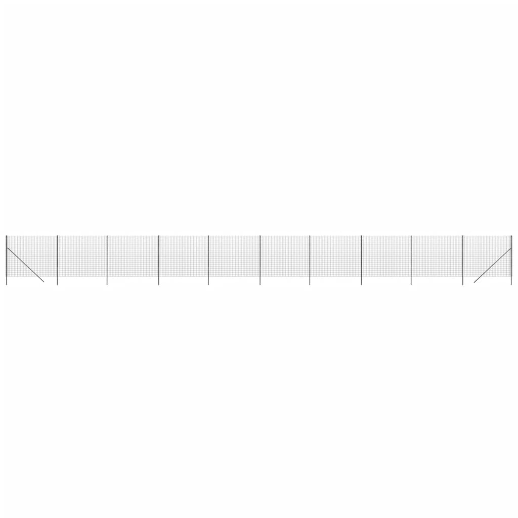 Maschendrahtzaun Anthrazit 1,4x25 m Verzinkter Stahl
