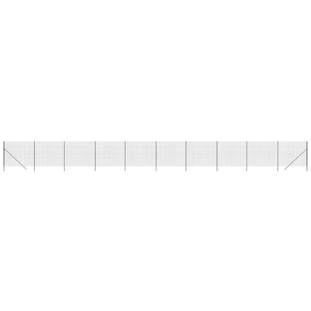 Maschendrahtzaun Anthrazit 1,8x25 m Verzinkter Stahl