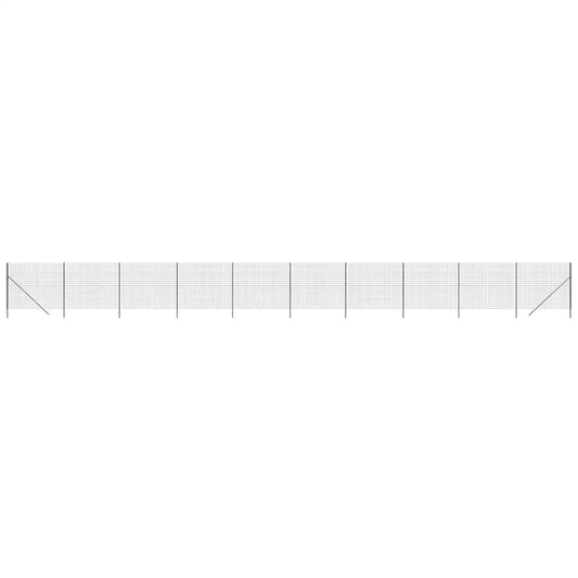 Maschendrahtzaun Anthrazit 2x25 m Verzinkter Stahl