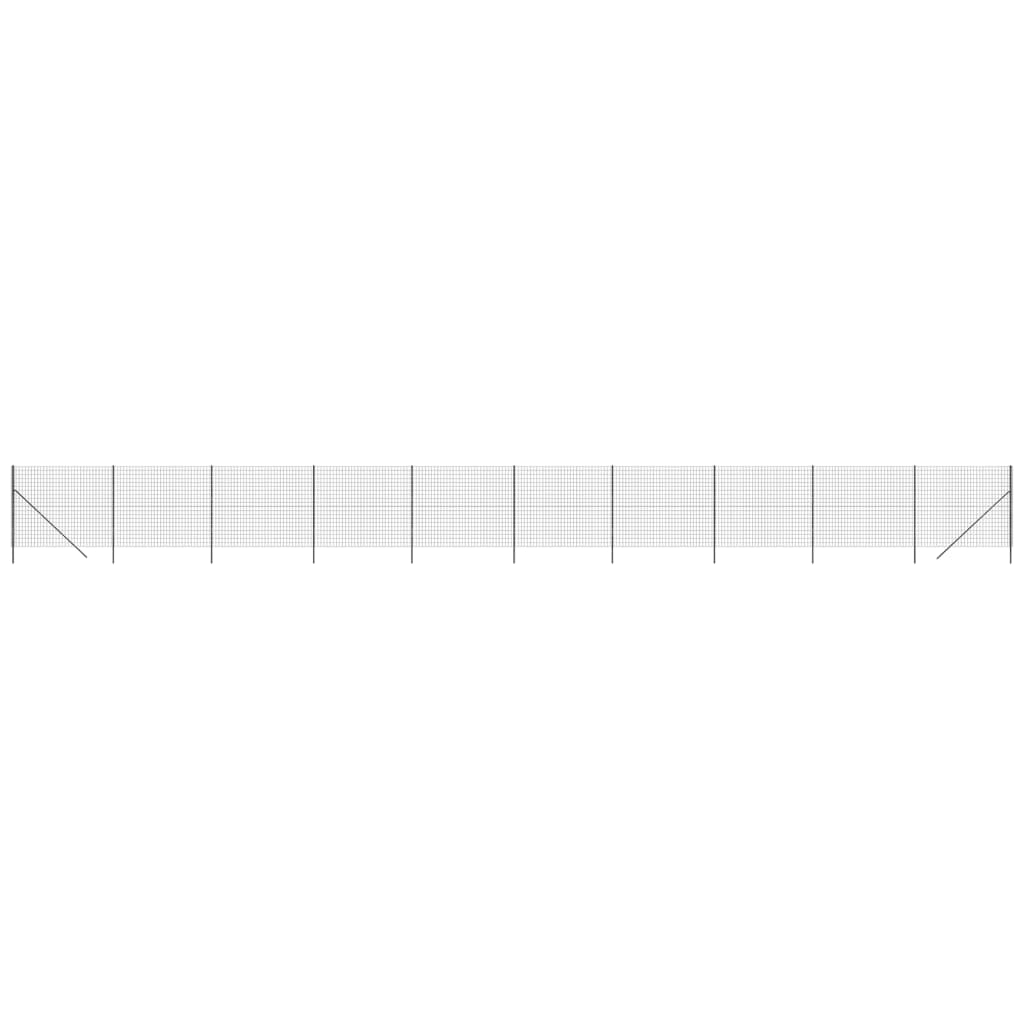 Maschendrahtzaun Anthrazit 2,2x25 m Verzinkter Stahl