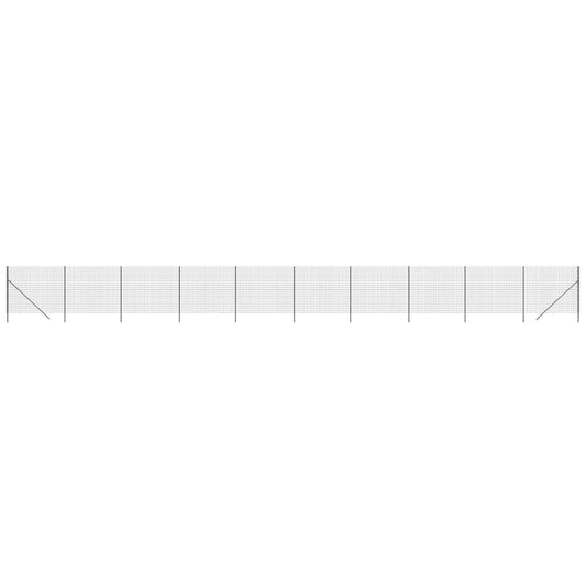 Maschendrahtzaun Anthrazit 2,2x25 m Verzinkter Stahl