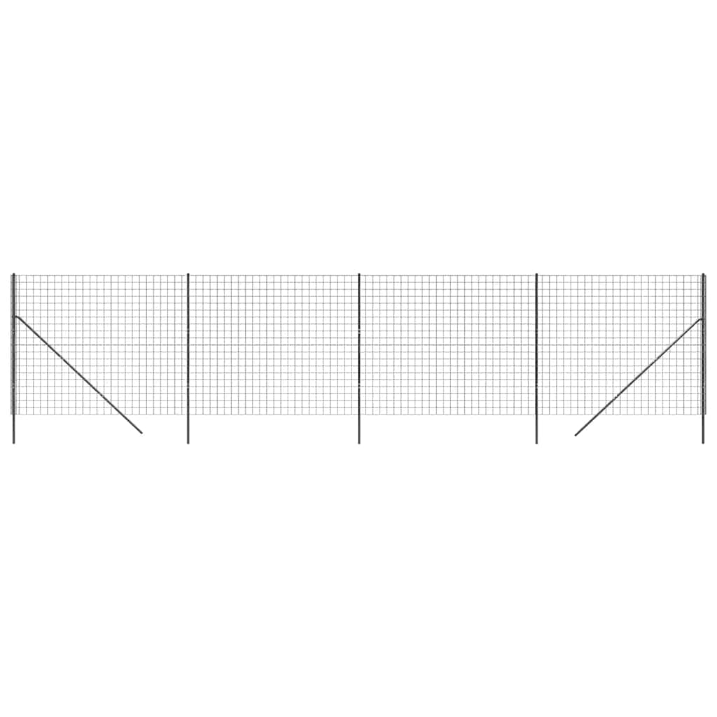 Maschendrahtzaun Anthrazit 1,4x10 m Verzinkter Stahl