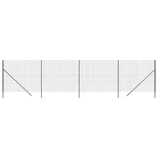 Maschendrahtzaun Anthrazit 1,4x10 m Verzinkter Stahl