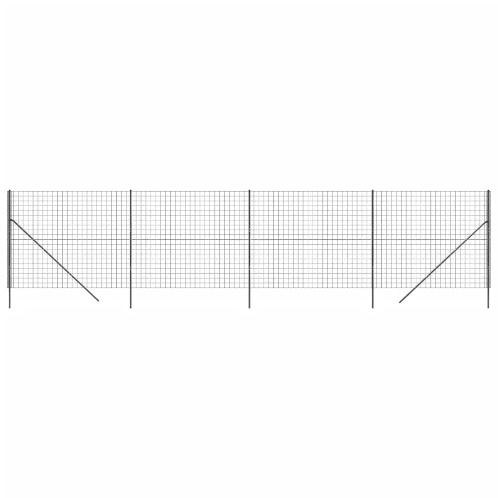 Maschendrahtzaun Anthrazit 1,6x10 m Verzinkter Stahl