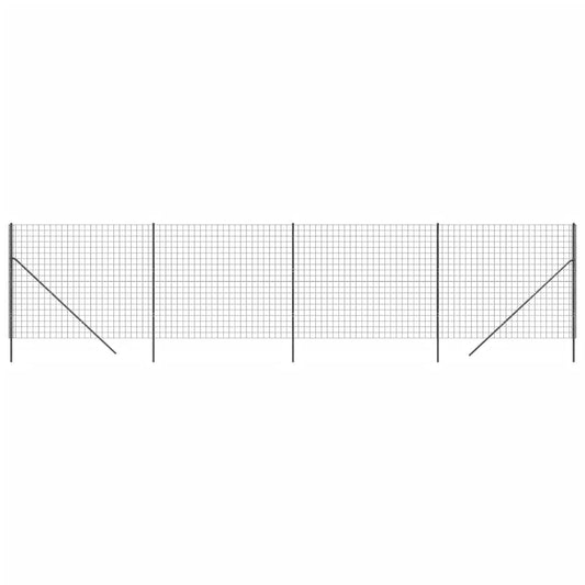 Maschendrahtzaun Anthrazit 1,6x10 m Verzinkter Stahl