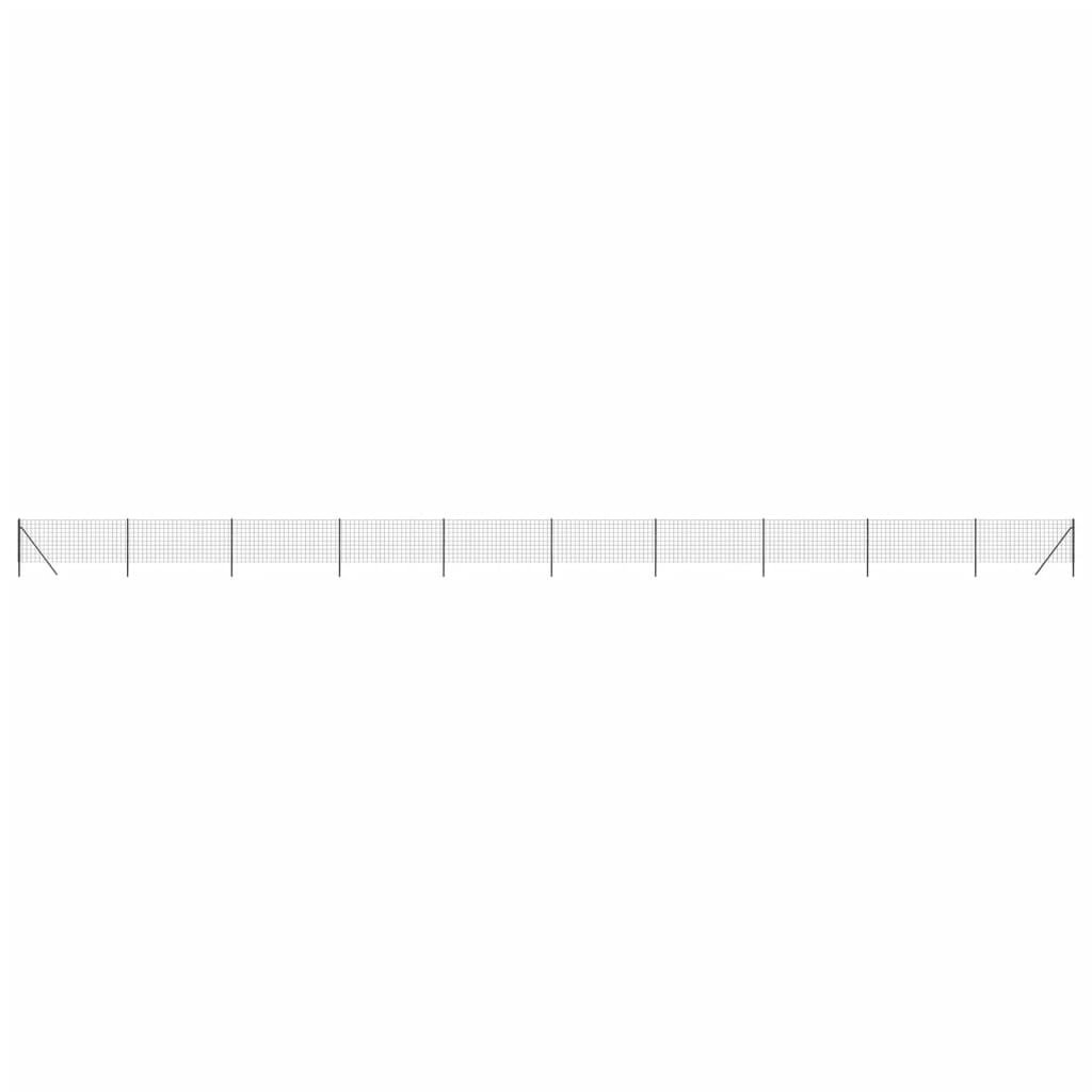 Maschendrahtzaun Anthrazit 0,8x25 m Verzinkter Stahl